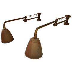 Rare Pair of Industrial Adjustable Sconces 10