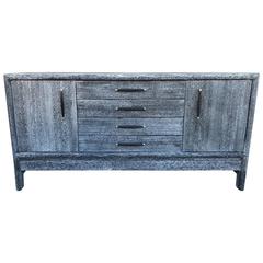 Used Grey Cerused Credenza with Secret Compartment by Brown Saltman