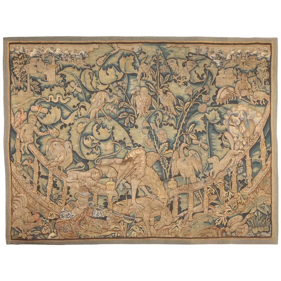 Antique 16th Century Feuilles De Choux Tapestry For Sale