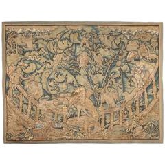 Antique 16th Century Feuilles De Choux Tapestry