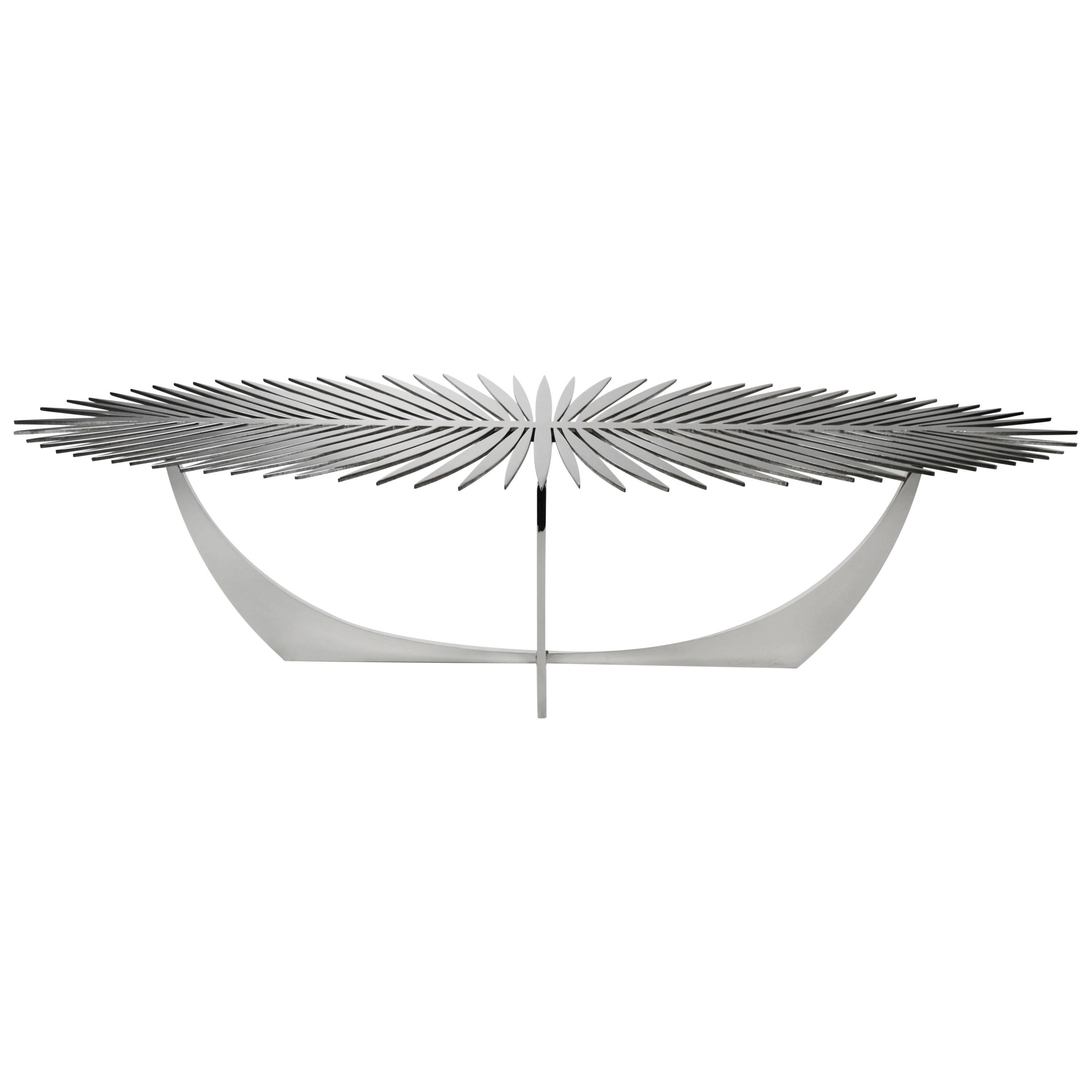  DOUBLE FROND COFFEE TABLE in Stainless Steel by Christopher Kreiling Studio