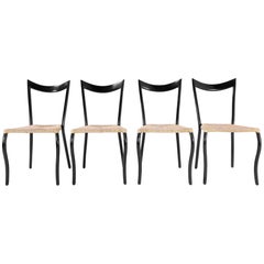 Striking Set of Ebonized Chairs in the Manner of Gio Ponti