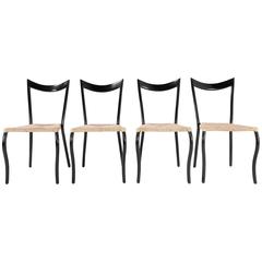 Striking Set of Ebonized Chairs in the Manner of Gio Ponti 3