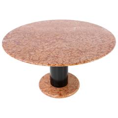 Ettore Sottsass Rose Marble Pedestal Dining Table 8