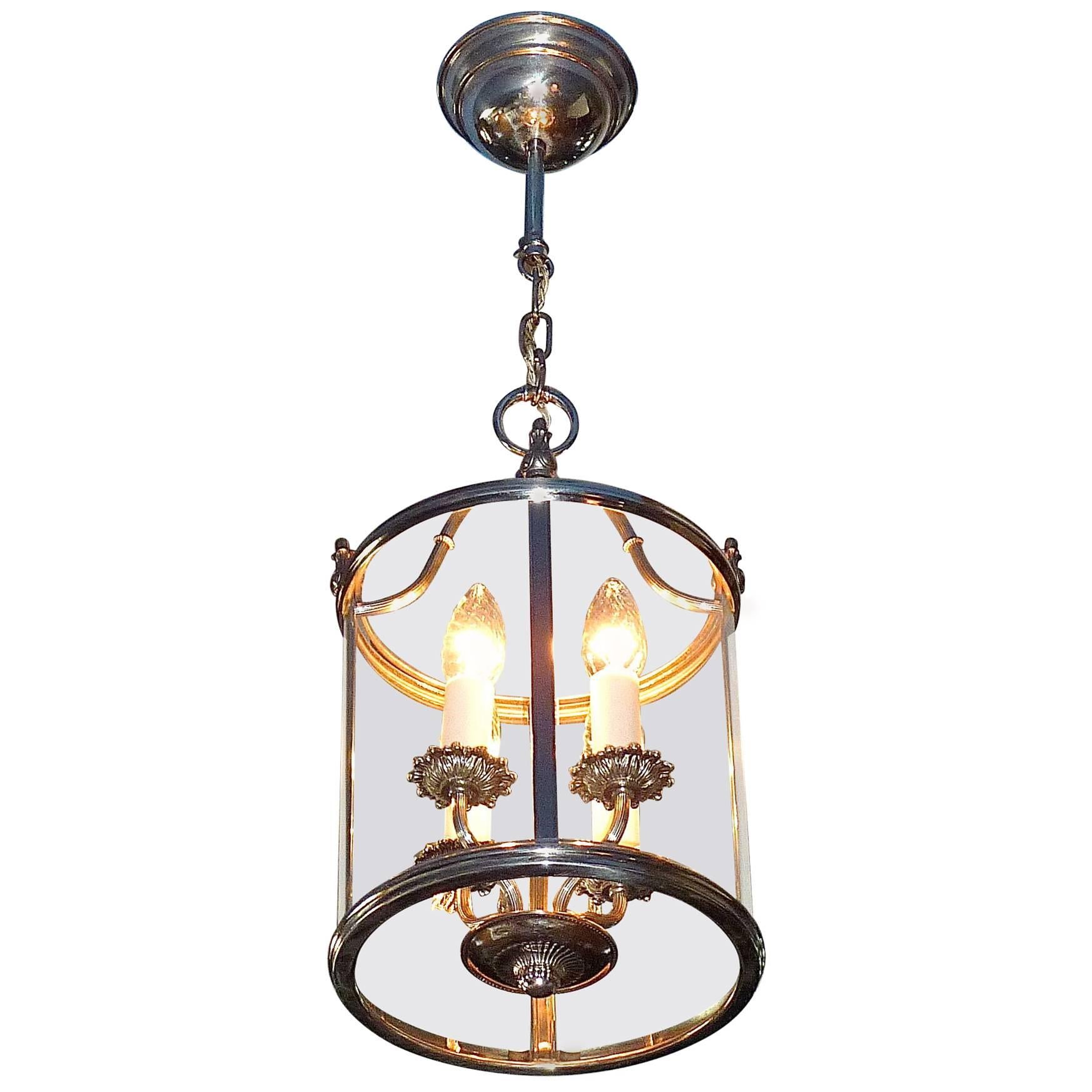Floral Sciolari Silver Brass Candelabra Lantern Lamp 1960s italian chandelier