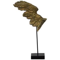 Small 18th Century, Italian Carved Giltwood Wing of a Baroque Angel