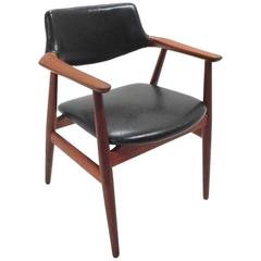 Danish Svend Åge Eriksen Teak Desk Armchair Midcentury Chair 1960s