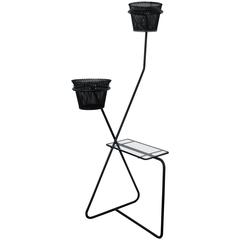 Mathieu Matégot Double Plant Stand with Table of Course with Reference 7