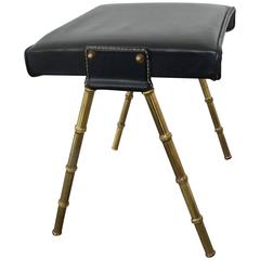 Jacques Adnet Stool, Tall Model 5