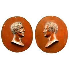 Pair of 19th Century Copper Relief Portrait Busts of Wellington and Napoleon 4