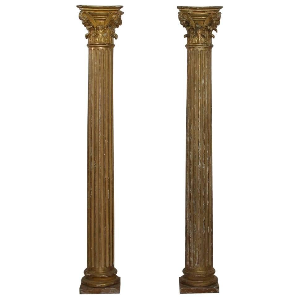 Early 19th Century Italian Neoclassical Giltwood Columns