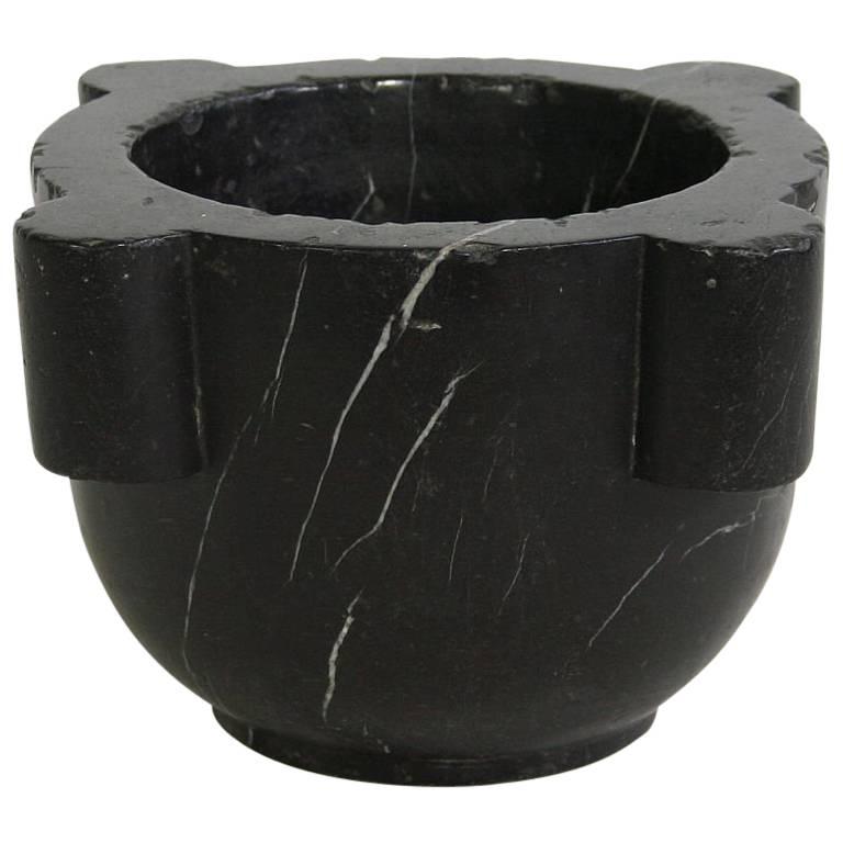 19th Century, French Black Marble Mortar