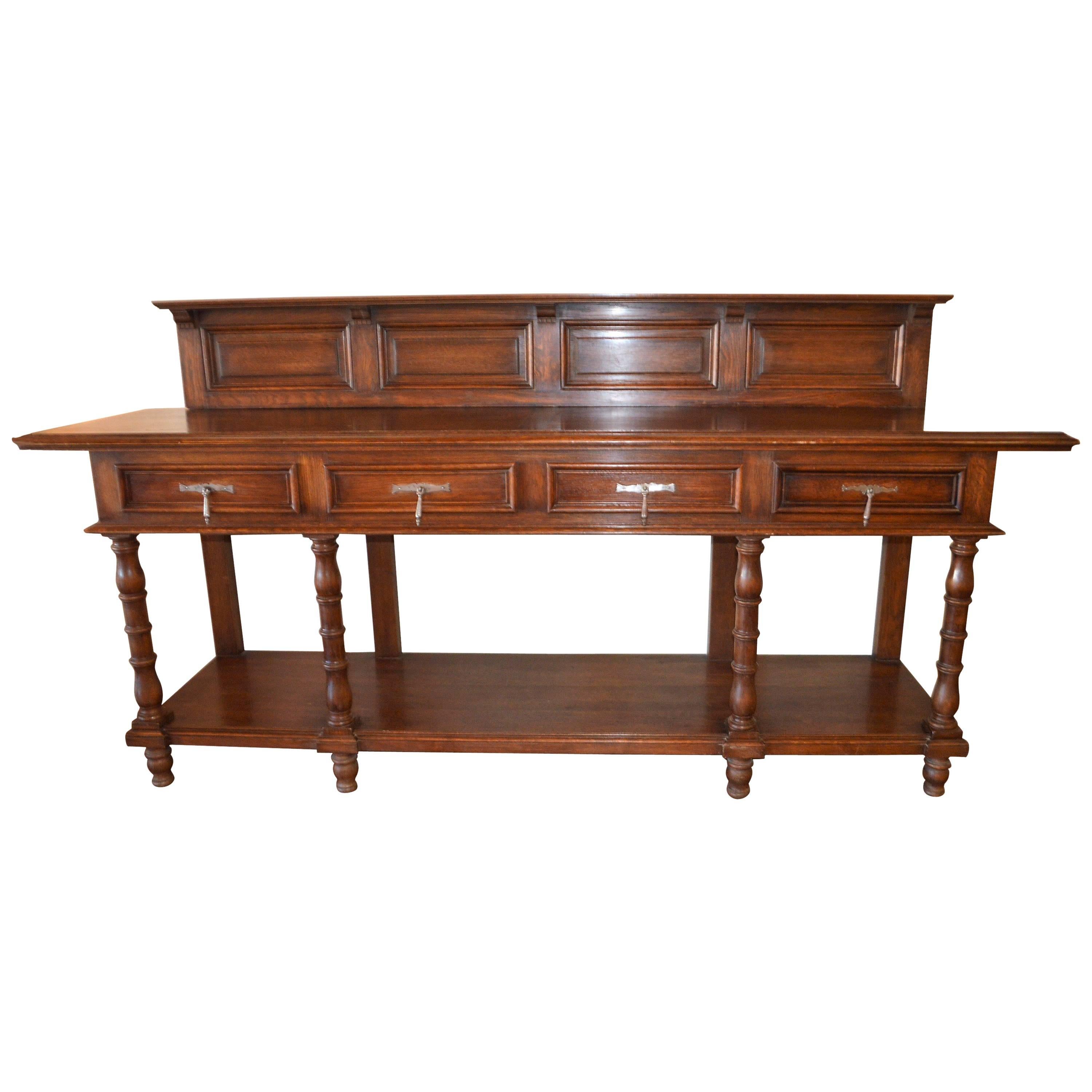 19th Century, Napoleon III Period Walnut & Oak Cabinet for Bar, Counter, Vanity