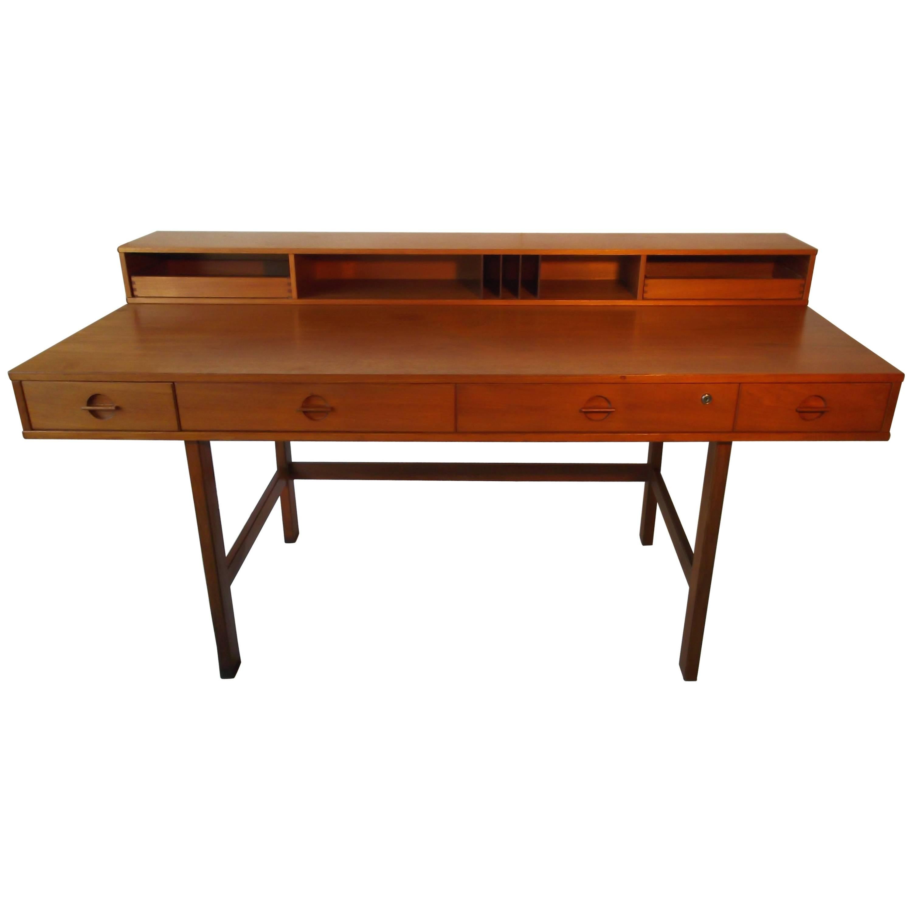 Danish Modern Teak Jens Quistgaard Flip-Top Table Desk for Peter Lovig