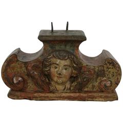17th Century Portuguese Baroque Pedestal with an Angel