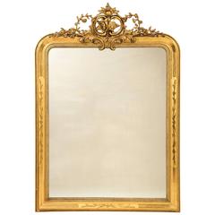 Large 19th Century Antique Carved Giltwood and Gesso Mirror 8