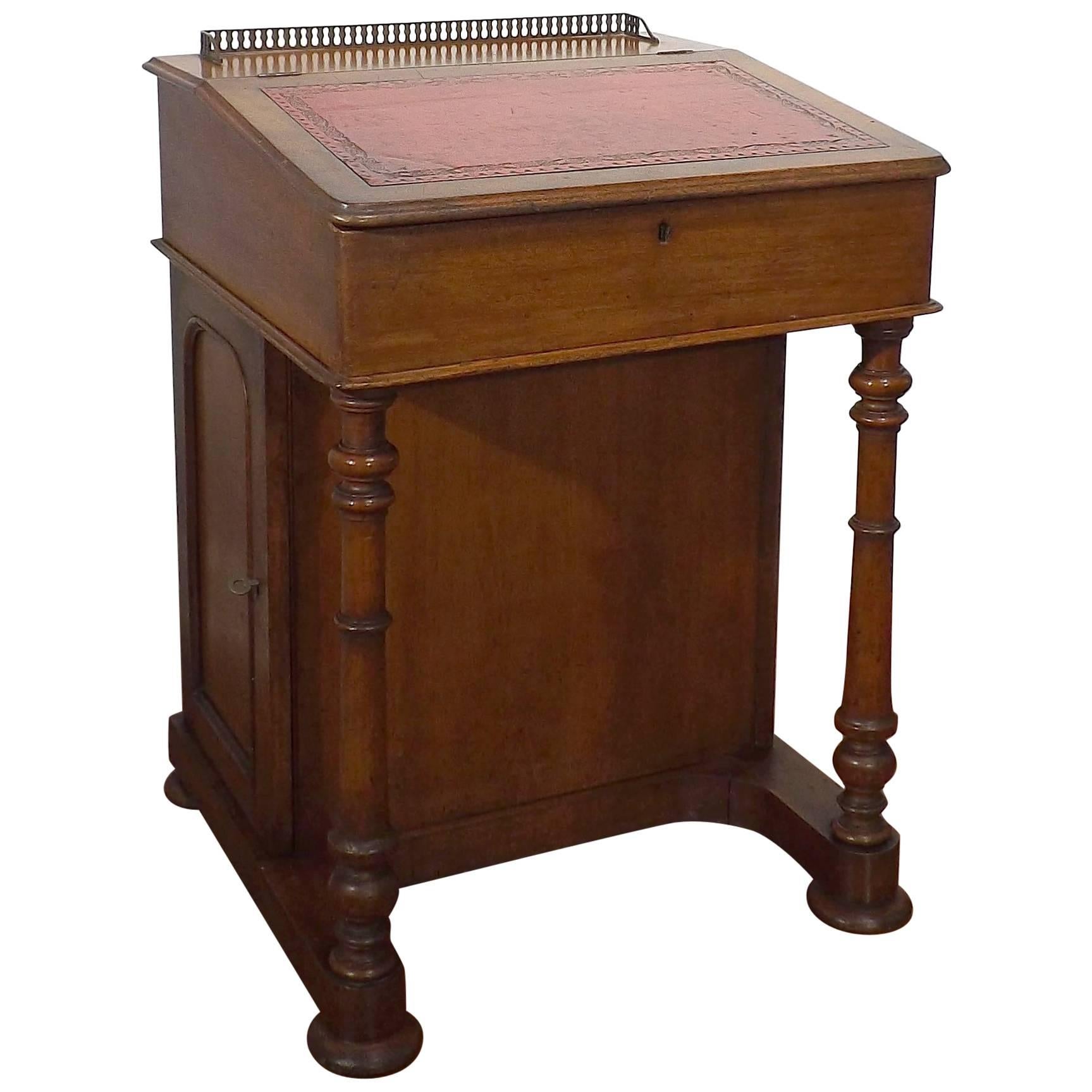 Victorian Era English Walnut Davenport Writing Desk, circa 1870 For Sale