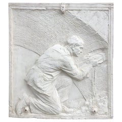Antico bassorilievo in gesso "Mason", 1930 circa