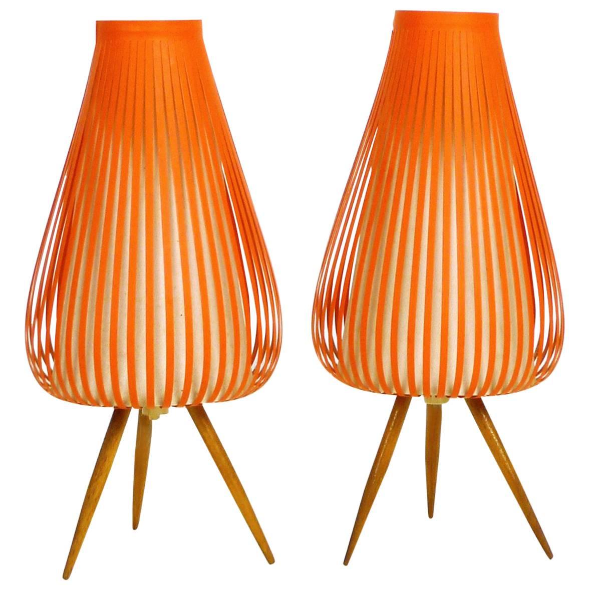 Pair of Graceful Table Lamps for Nightstands, Germany, 1950s