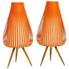 Pair of Graceful Table Lamps for Nightstands, Germany, 1950s