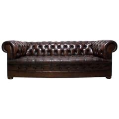Vintage Brown Leather Chesterfield