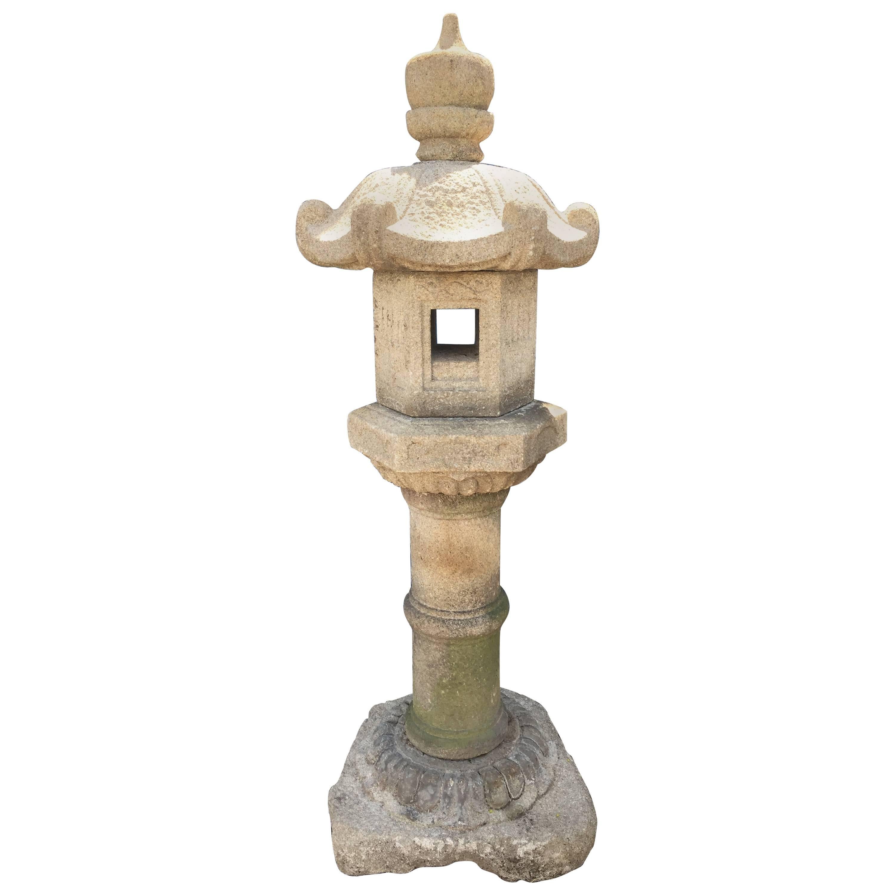 Japan Classic Antique Hand-Carved Stone Kasuga Lantern, 19th Century