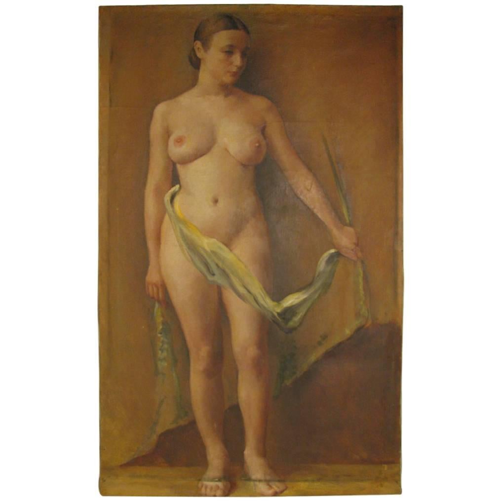 Standing Nude Oil on Canvas by American Artist Jane White