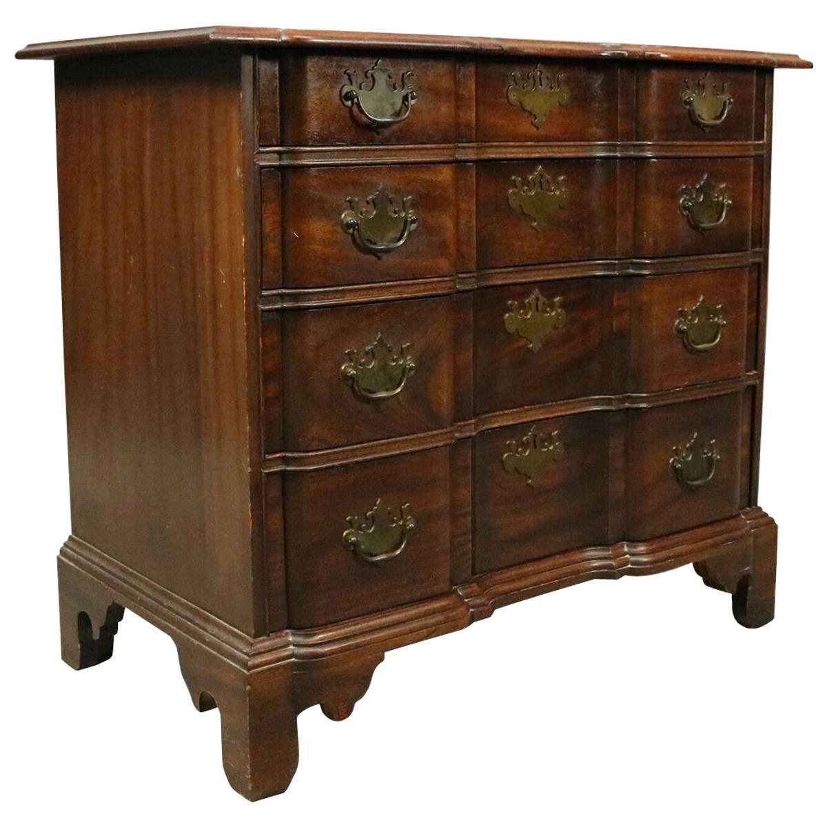 Chippendale Style Mahogany and Bronze Block Front Butler's Chest, circa 1940
