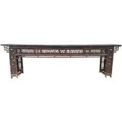 Antique Chinese Bamboo Country Console Table