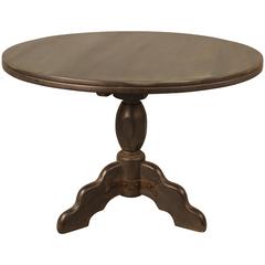 1930s Round Monterey Dining Table with Iron Strapping