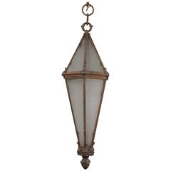 Very Long and Narrow Antique 1920s Pendant Light