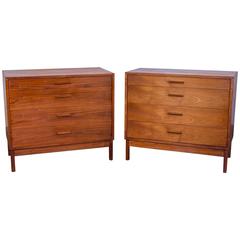 Pair of Mid-Century Modern Walnut Dressers