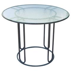 Walter Lamb Brown Jordan Patinated Bronze 36" Petite Patio Table, circa 1950s 7