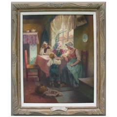 Superior Dutch Oil on Canvas by Adrian Van Der Hest, Amsterdam