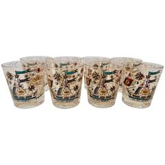 1950s Georges Briard Signed Set of Eight Glasses