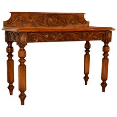 19th Century English Oak Carved Console