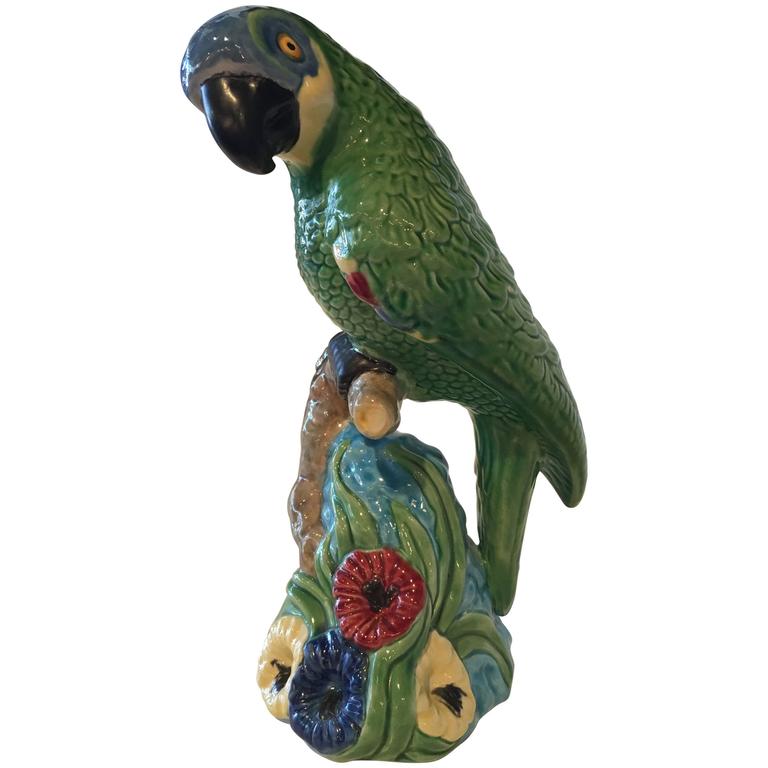 Vintage Ceramic Tropical Parrot Bird Made in Portugal at 1stDibs