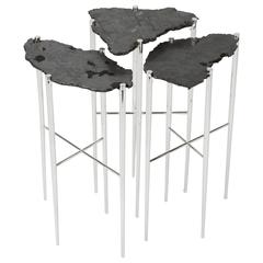 Meteorite Cocktail Table in Silver Plated Brass by Christopher Kreiling