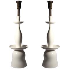 Vintage Gerald Thurston Porcelain Table Lamps for Lightolier 10