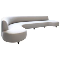 Fully Restored Monumental Curved Sofa in the Style of Vladimir Kagan circa 1950s