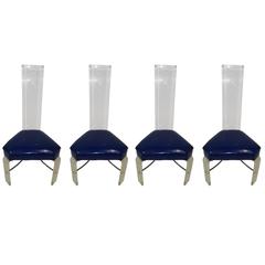 Set of Four Lucite Dining Chairs
