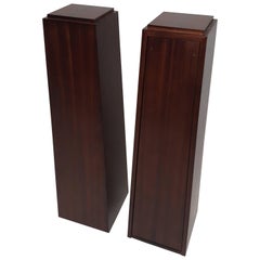 Pair of Obelisk Rosewood Style Square Top Pedestal