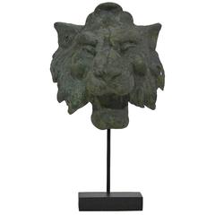 19th Century, French Zinc Lion Head Fragment