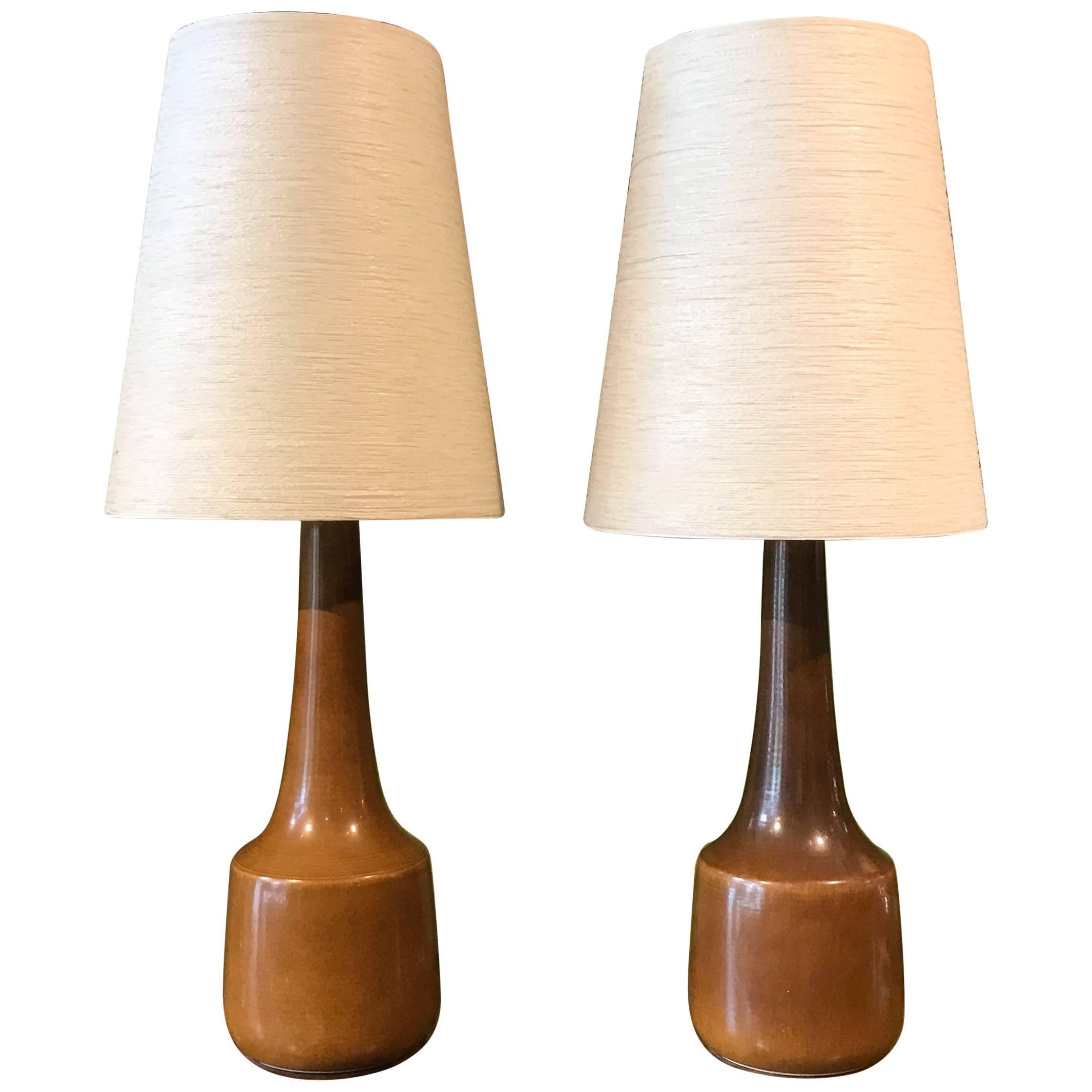 Pair of Lotte Bostlund Ceramic Lamps For Sale