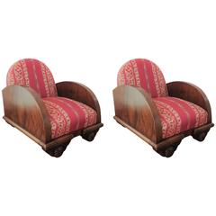 Pair of Swedish 1930s Art Deco Box Club Chairs 6