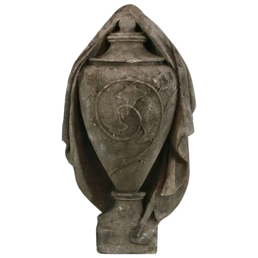 19th Century French Carved Stone Vase