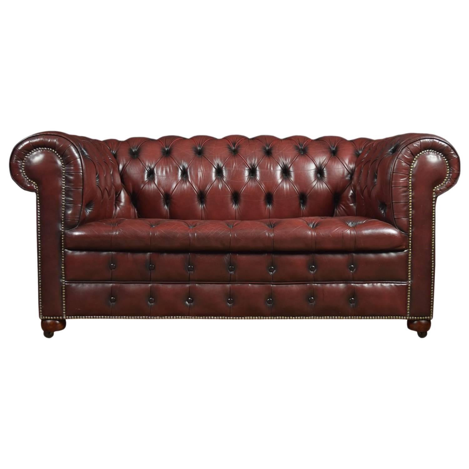Burgundy Leather Chesterfield