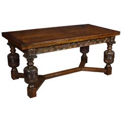 Antique Oak Draw-Leaf Refectory Table