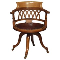 Late 19th Century Walnut Revolving Office Chair