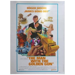 Vintage "The Man with The Golden Gun" Film poster, 1974